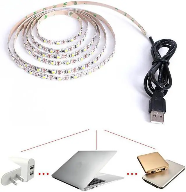 Alt view image 3 of 7 - LED TV Backlight, SMY USB LED Light Strip, White LED Light Strip Kit, with ON/Off Switch for TV/PC Computer/Laptop Bias Lighting 2 meters