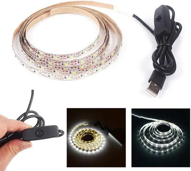 Main image of LED TV Backlight, SMY USB LED Light Strip, White LED Light Strip Kit, with ON/Off Switch for TV/PC Computer/Laptop Bias Lighting 2 meters