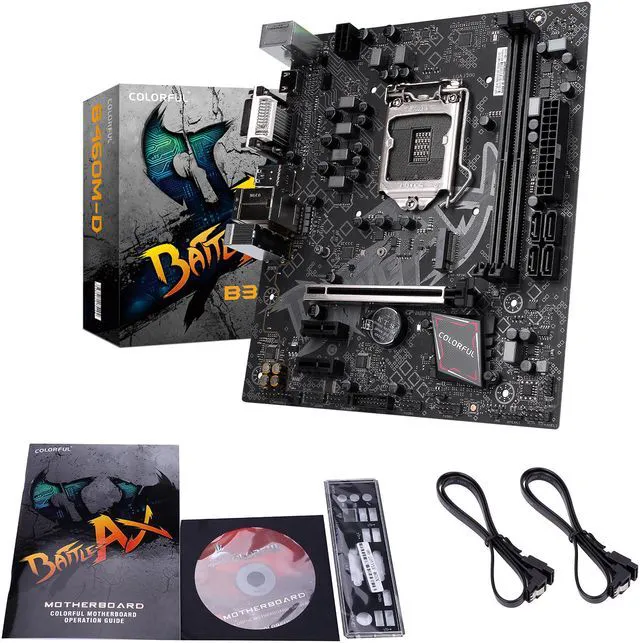 Alt view image 2 of 6 - Colorful BATTLE-AX B460M-D V20 LGA1200 Intel B460 DDR4 VGA DVI HDMI SATA3.0 USB3.2 Gen1 M.2 USB Shutdown Charging Function MATX Gaming Computer Motherboard