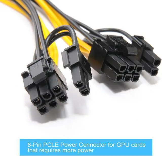 Alt view image 4 of 7 - PCI-e 6 Pin Female to Dual 8 Pin (6+2) Male PCI Express Power Adapter Cable for EVGA Modular Power Supply Cable for Graphics Video Card 8 pin Splitter 8.86 inches(6PCS)
