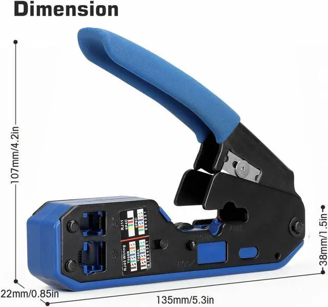 Alt view image 6 of 7 - RJ45 Ethernet Network LAN Tool Kit Network Cable Crimper Crimping Plier Stripper