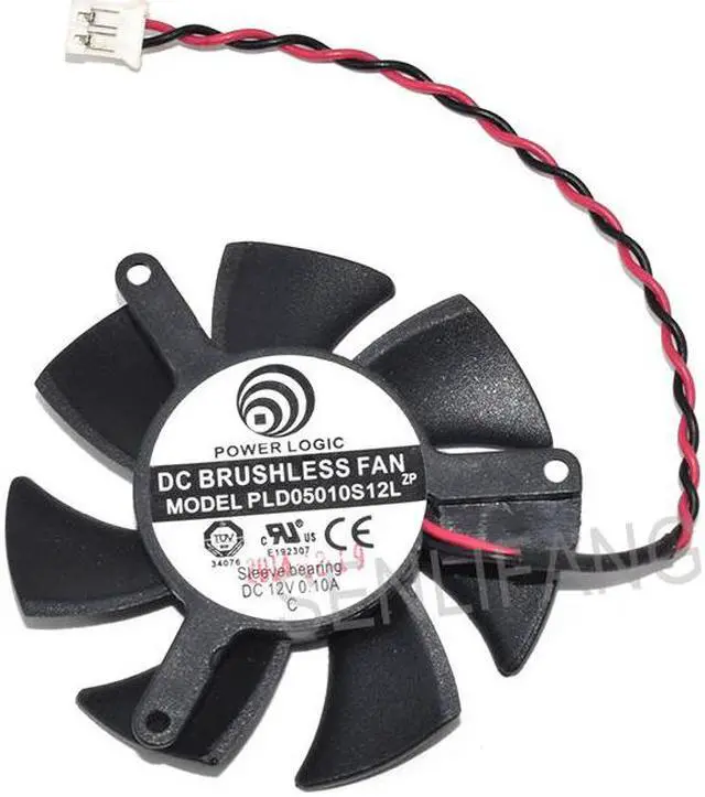 Main image of For GT220 GTS210 Heatsink Cooling Aluminum Graphics Card Cooler Fan PLD05010S12L DC12V 0.1A 2 Pins 47mm diameter hole pitch 39mm