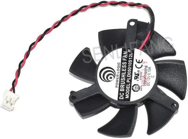 Alt view image 2 of 3 - For GT220 GTS210 Heatsink Cooling Aluminum Graphics Card Cooler Fan PLD05010S12L DC12V 0.1A 2 Pins 47mm diameter hole pitch 39mm