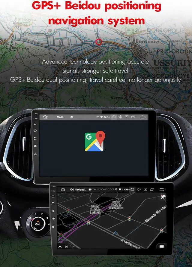 Alt view image 6 of 7 - Alondy Double Din Android Car Radio Stereo Receiver Player 10.1 Inch Touch Screen GPS WiFi Bluetooth FM/AM/RDS USB [Support Carplay & Android Auto] (2G+32G)
