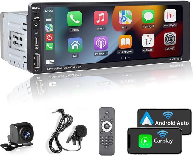Double Din Car Stereo Carplay and Android Auto ，7 Inch 1080P HD Touch  Screen Radio，Mirror Link, Backup Camera, Steering Wheel, Bluetooth,  FM,USB/AUX