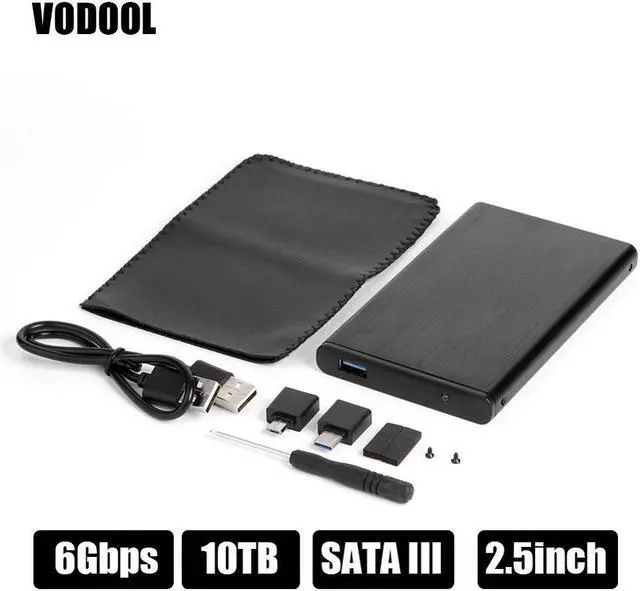Alt view image 5 of 5 - HDD SSD Hard Disk Box 7+15Pin SATA To USB 3.0 External Hard Drive 2.5" 6Gbps 10TB SSD HDD Case with Type-C OTG Adapter