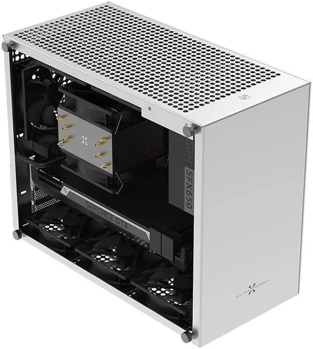 Alt view image 5 of 7 - ZZAW C2 Aluminum Alloy Computer Case Support MATX Motherboard ATX SFX Power Supply Desktop PC Mini Micro Slim Portable 2021 Mid Tower Small Chassis with Tempered Glass for Gaming and Home Use