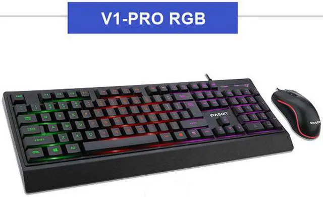 Alt view image 3 of 11 - IPASON Gaming Keyboard and Mouse Combo Wired,Color Changing LED Backlit Computer Gaming Keyboad,Lighted PC Gaming Mouse,USB Keyboard Clicky Keys,for PC Games Gamer Working,BLACK