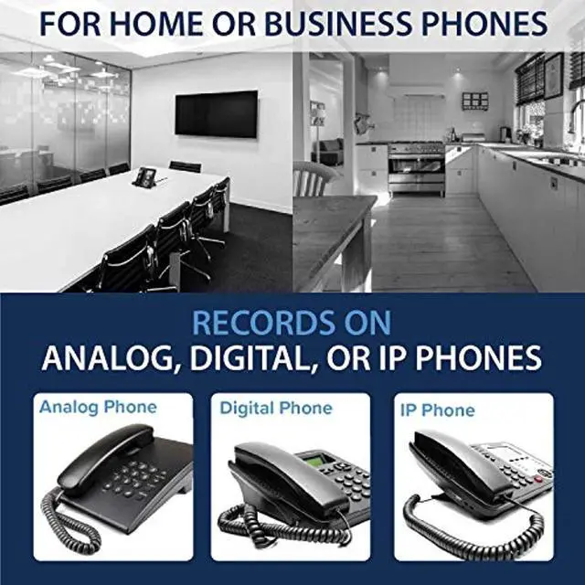 Alt view image 4 of 5 - RecorderGear TR600 Landline Phone Call Recorder for Analog/IP/Digital Lines, Automatic Telephone Recording Device (TR600)