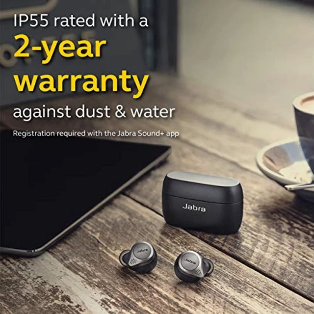 Alt view image 4 of 6 - Jabra Elite 75t Earbuds - True Wireless Earbuds with Charging Case, Titanium Black - Active Noise Cancelling Bluetooth Earbuds with a Comfortable, Secure Fit, Long Battery Life, Grea (100-99090000-02)