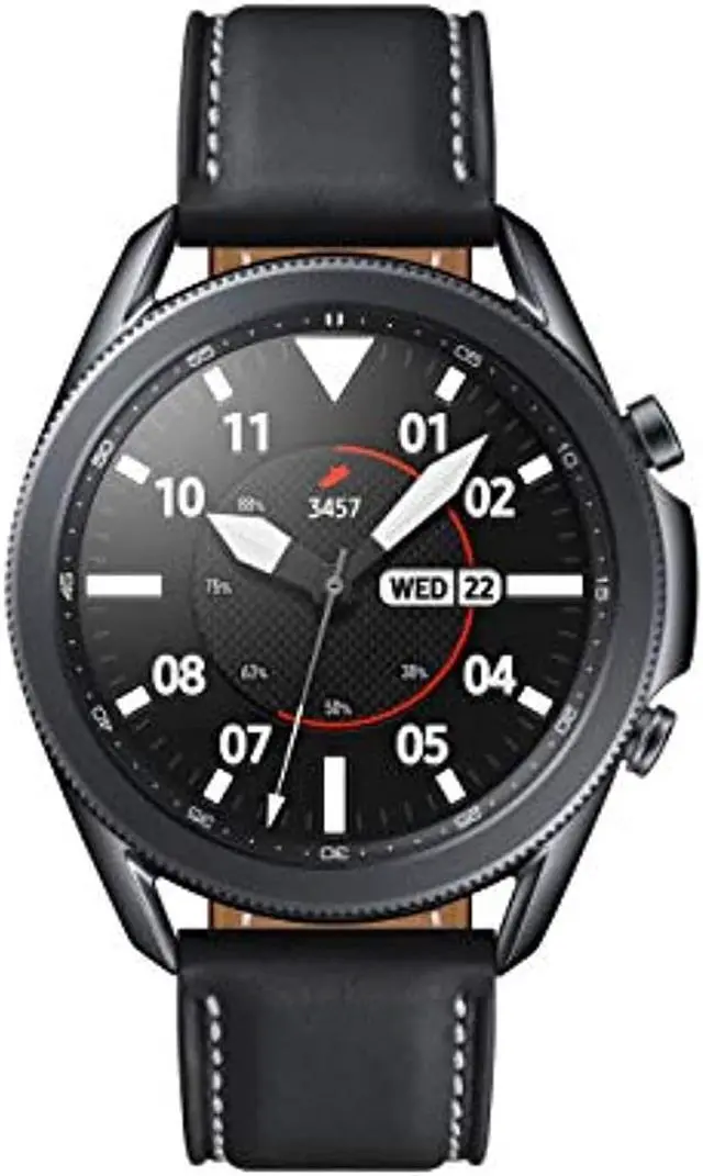 Main image of Samsung Galaxy Watch 3 (45mm, GPS, Bluetooth) Smart Watch with Advanced Health Monitoring, Fitness Tracking , and Long lasting Battery - Mystic Black (US Version) (SM-R840NZKAXAR)