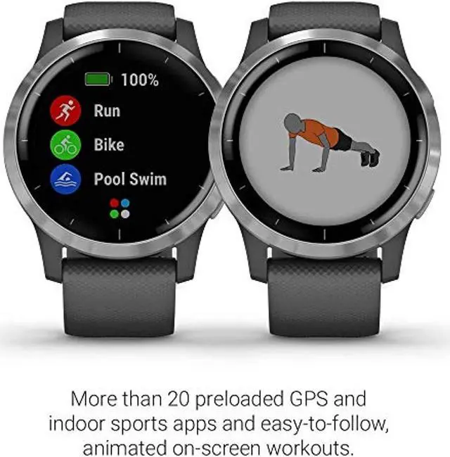 Alt view image 5 of 5 - Garmin Vivoactive 4, GPS Smartwatch, Features Music, Body Energy Monitoring, Animated Workouts, Pulse Ox Sensors and More, Black (010-02174-11)