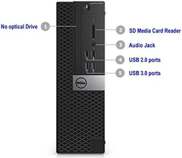 Main image of DELL 5040 SFF Small Form Factor Desktop Computer (Intel i3-6100 3.7GHz, 8GB DDR4 RAM, 128GB SSD, USB WiFi Adapter, HDMI, USB 3.0, Two Displayports, Windows 10 pro) (Renewed)