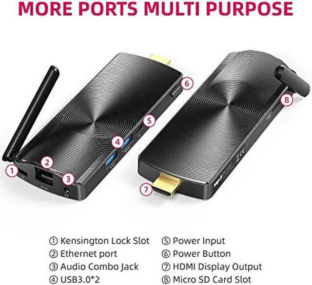 Alt view image 3 of 4 - MeLE Mini PC Stick Windows 10 Pro 8GB DDR 128GB eMMC Intel Celeron J4125 Processor Quad-Core Fanless Mini Computer 4K HD BT4.2 2.4G/5.0G Dual Band WiFi USB3.0 (Intel J4125/8GB+128GB/Win10Pro)