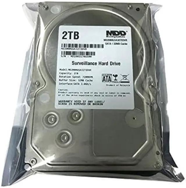 Alt view image 3 of 4 - MaxDigitalData 2TB 32MB Cache 7200PM SATA 3.0Gb/s 3.5" Internal Surveillance CCTV DVR Hard Drive (MD2000GSA3272DVR) - w/ 2 Year Warranty