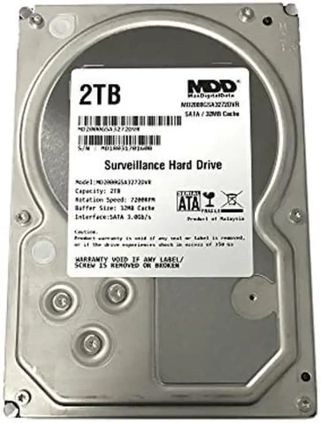 Alt view image 2 of 4 - MaxDigitalData 2TB 32MB Cache 7200PM SATA 3.0Gb/s 3.5" Internal Surveillance CCTV DVR Hard Drive (MD2000GSA3272DVR) - w/ 2 Year Warranty