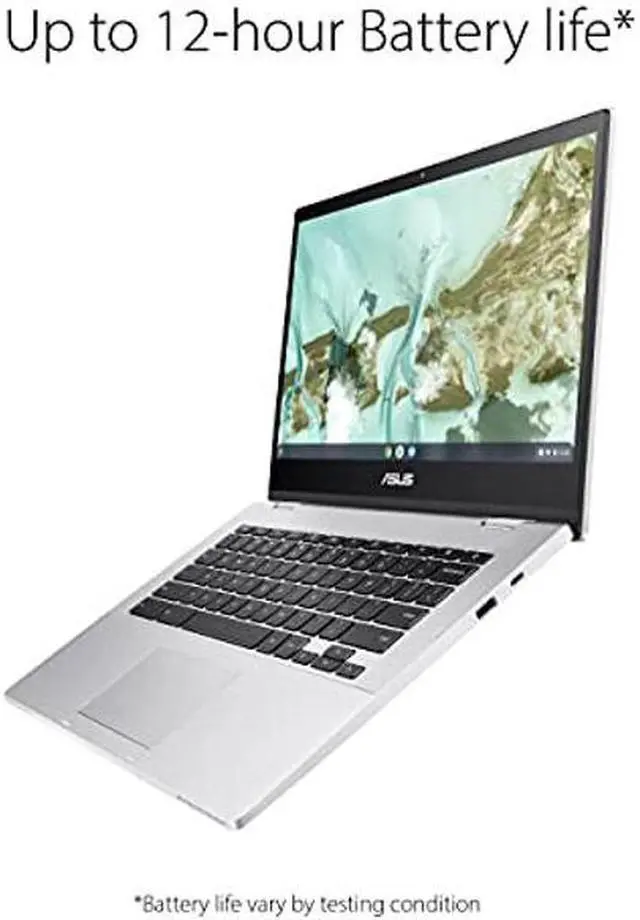 Alt view image 3 of 4 - ASUS Chromebook CX1, 14" Full HD NanoEdge Display, Intel Celeron N3350 Processor, 64GB eMMC Storage, 4GB RAM, Spill-Resistant Keyboard, Chrome OS, Transparent Silver, CX1400CNA-AS44F - OEM