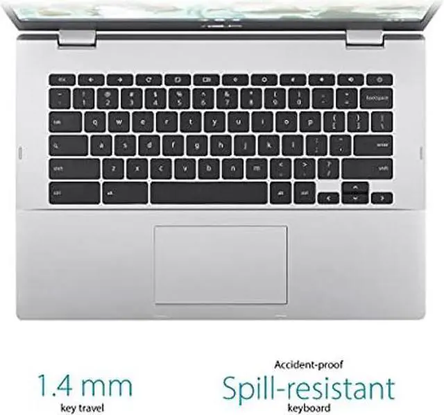 Alt view image 4 of 4 - ASUS Chromebook CX1, 14" Full HD NanoEdge Display, Intel Celeron N3350 Processor, 64GB eMMC Storage, 4GB RAM, Spill-Resistant Keyboard, Chrome OS, Transparent Silver, CX1400CNA-AS44F - OEM