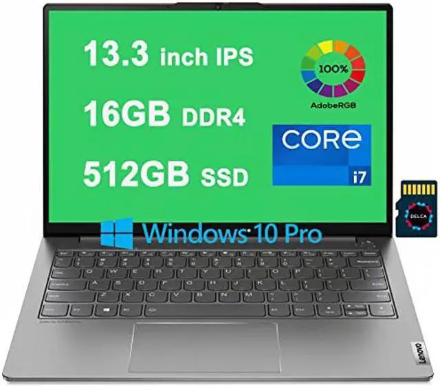 Main image of Lenovo ThinkBook 13s Gen 2 Premium Laptop I 13.3 inch WQXGA IPS 100% sRGB I 11th Gen Intel 4-Core i7-1165G7 I 16GB DDR4 512GB SSD I Backlit Fingerprint USB-C HDMI WiFi6 Win10Pro + 32GB Micro SD Card