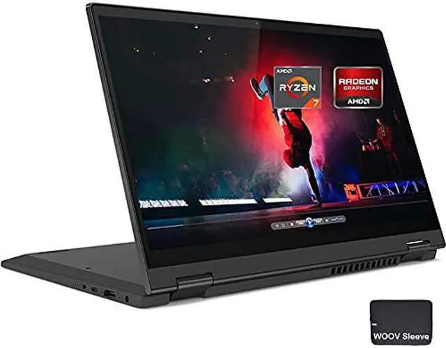 Main image of New Lenovo Flex 5 14" 2-in-1 Touchscreen Laptop, 8-Core AMD Ryzen 7 4700U (Beat i7-8550U), FHD IPS, Backlit, Fingerprint, Bundled with Woov Sleeve, Win 10, Black (8GB|512GB SSD)