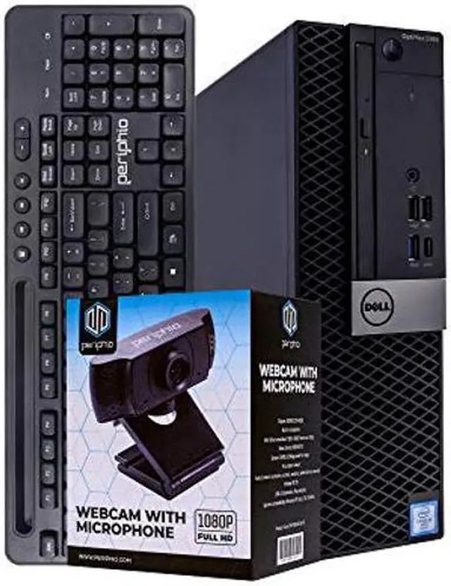 Main image of Dell Business Desktop Optiplex 5050 Desktop Computer, Intel Core i7 Quad Core, 16GB RAM, 500GB Solid State Drive, DVD, Wi-Fi, Windows 10 Pro, Periphio Wireless Keyboard, 1080p Webcam (Renewed)