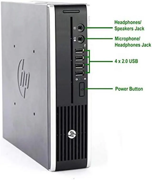 Alt view image 5 of 5 - HP 8200 USFF Computer Desktop PC, Intel Core i5 3.1GHz Processor, 8GB Ram, 120GB Solid Drive, WiFi | Bluetooth, 1080p Webcam, Wireless Keyboard & Mouse, 24 Inch Monitor, Windows 10 (Renewed)