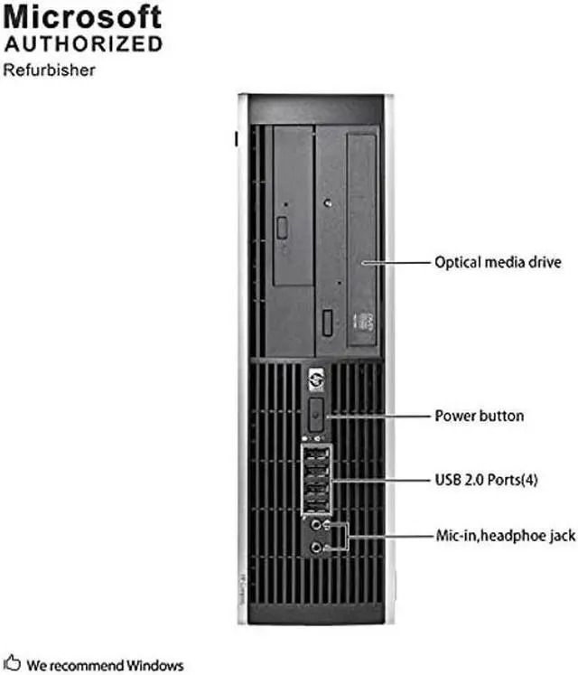 Alt view image 4 of 5 - HP Compaq Pro 6305 SFF Business PC,AMD A6-5400B Max to 3.8GHz, 4G DDR3, 500G, DVDRW, VGA, DP, Win 10 64 Bit-Multi Language(Certified Renewed)