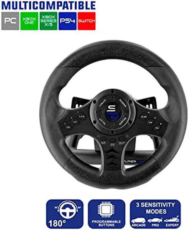 Alt view image 2 of 5 - Superdrive SV450 racing steering wheel with Pedals and Shifters Xbox Serie X / S, Switch, PS4, Xbox One, PC (programmable for all games)