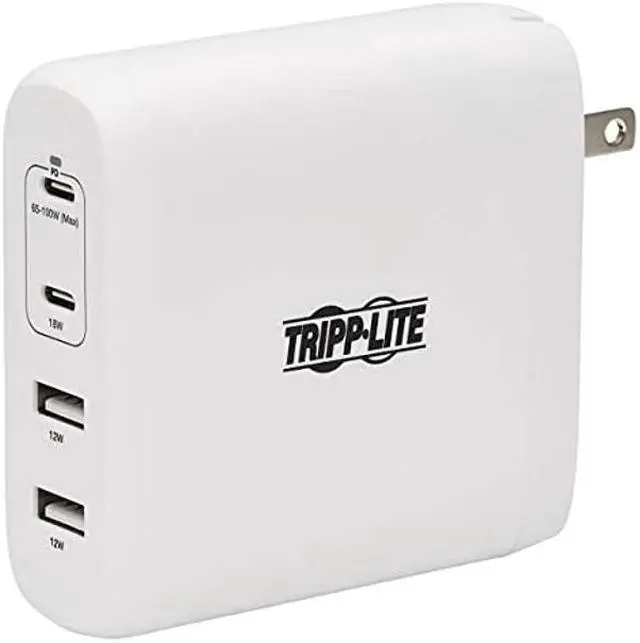 Main image of Tripp Lite USB C Wall Charger 4Port Compact Gan Technology 100W Charging PD3.0 White (U280-W04-100C2G)