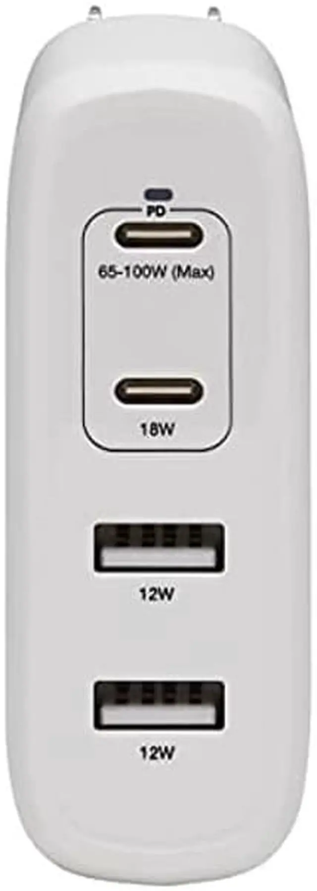 Alt view image 4 of 5 - Tripp Lite USB C Wall Charger 4Port Compact Gan Technology 100W Charging PD3.0 White (U280-W04-100C2G)
