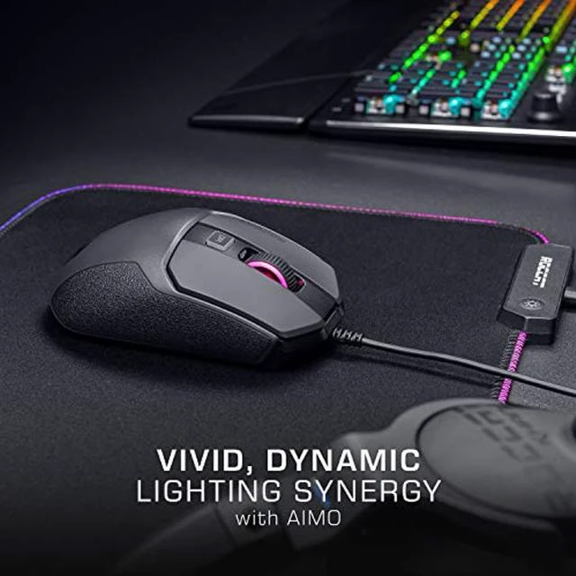 Alt view image 4 of 5 - ROCCAT Kain 100 Aimo RGB PC Gaming Mouse - Black