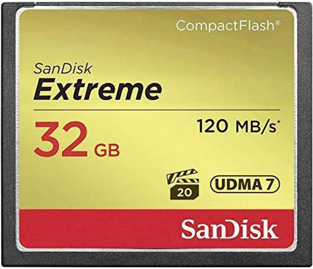 Main image of SanDisk Extreme 32GB Compact Flash Memory Card UDMA 7 Speed Up To 120MB/s SDCFXS-032G-A46