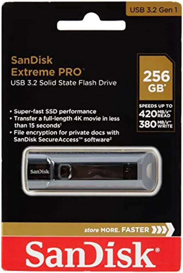 SanDisk 256GB Extreme PRO USB Solid State Flash Drive  SDCZ880-256G-G46, Black