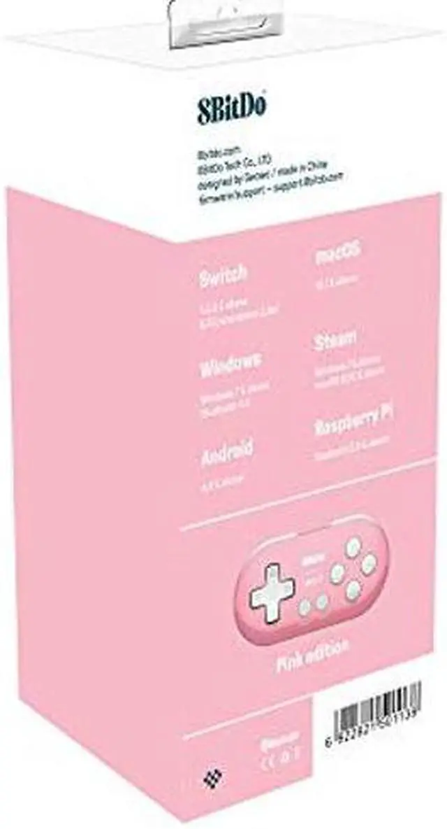 Alt view image 2 of 5 - 8Bitdo Zero 2 Bluetooth Gamepad Keychain Sized Mini Controller for Switch, Windows, Android, macOS & Raspberry Pi(Pink Edition) - Nintendo Switch