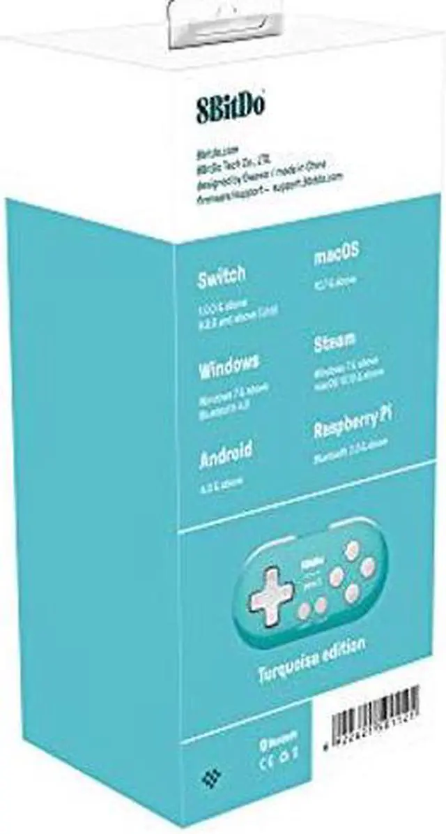 Alt view image 2 of 5 - 8Bitdo Zero 2 Bluetooth Gamepad Keychain Sized Mini Controller for Switch, Windows, Android, macOS & Raspberry Pi(Turquoise Edition) - Nintendo Switch