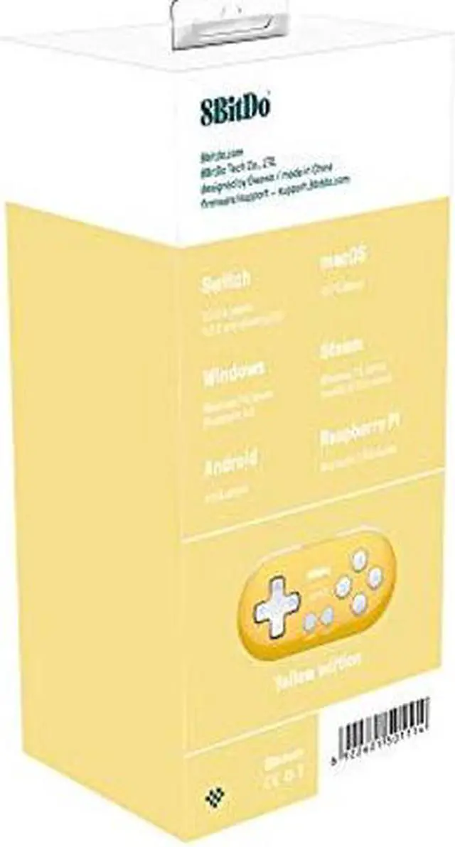 Alt view image 2 of 5 - 8Bitdo Zero 2 Bluetooth Gamepad Keychain Sized Mini Controller for Switch, Windows, Android, macOS & Raspberry Pi(Yellow Edition) - Nintendo Switch