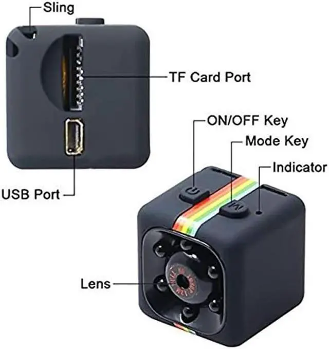 Alt view image 2 of 5 - Spy Camera Hidden Camera Mini Spy Camera Wireless 1080P HD Portable Small Camera with Motion Detection Loop Recording , Nanny Cam for Home Indoor Outdoor Security