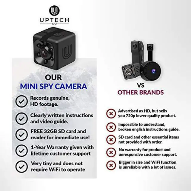 Alt view image 2 of 5 - Small Hidden Mini Spy Camera - Secret Tiny Spy Cam for Home or Car with Motion Detection, Night Vision, Video Recording, Micro Security Nanny Cameras and Cop Cams, Camaras Espias, Indoor Hidden Camera