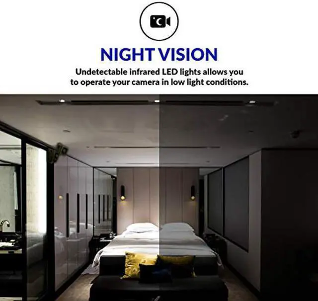 Alt view image 4 of 5 - Small Hidden Mini Spy Camera - Secret Tiny Spy Cam for Home or Car with Motion Detection, Night Vision, Video Recording, Micro Security Nanny Cameras and Cop Cams, Camaras Espias, Indoor Hidden Camera