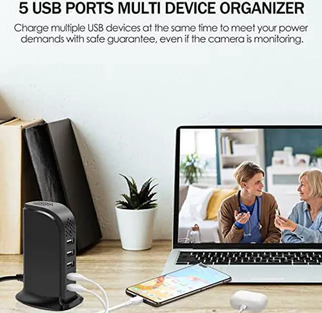 Alt view image 4 of 5 - Hidden Camera USB Charger WiFi Spy Camera 5-Port USB Hub HD 1080P Wireless Portable Home Security Cameras Covert Nanny Cam with Motion Detection for Home and Office Surveillance