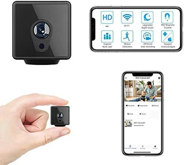 Main image of Hidden Camera with Live Feed WiFi, Mini Spy Camera, Jayol HD 4K Wireless Hidden Live Stream, Night Vision and Motion Activated Spy Cam Nanny Cam, Security Camera for Home and Outdoor