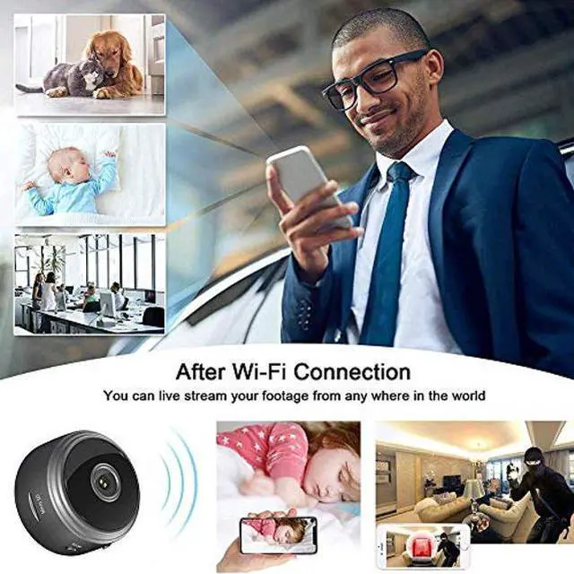 Alt view image 2 of 5 - OVEHEL Mini WiFi Spy Camera HD 1080P Wireless Hidden Camera Video Camera Small Nanny Cam with Night Vision and Motion Activated Indoor Use Security Cameras Surveillance Cam for Car Home Office
