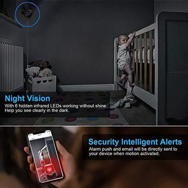 Alt view image 5 of 5 - OVEHEL Mini WiFi Spy Camera HD 1080P Wireless Hidden Camera Video Camera Small Nanny Cam with Night Vision and Motion Activated Indoor Use Security Cameras Surveillance Cam for Car Home Office