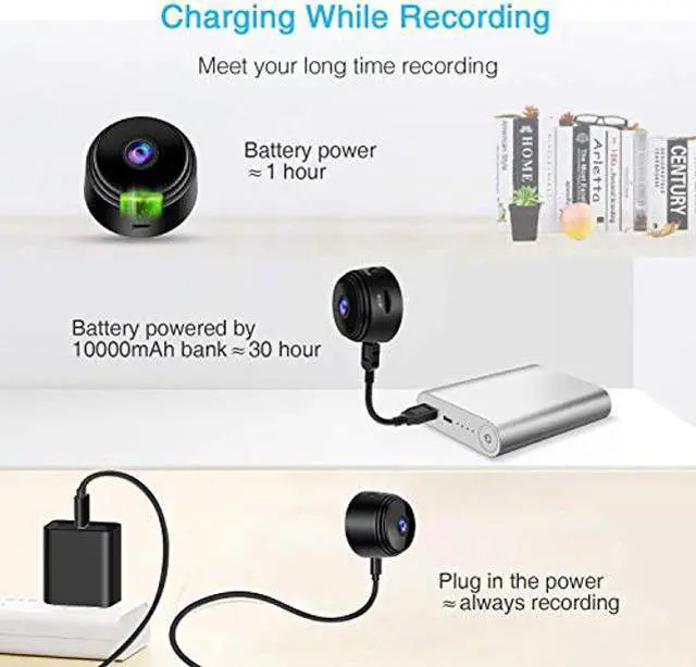 Alt view image 3 of 5 - OVEHEL Mini WiFi Spy Camera HD 1080P Wireless Hidden Camera Video Camera Small Nanny Cam with Night Vision and Motion Activated Indoor Use Security Cameras Surveillance Cam for Car Home Office