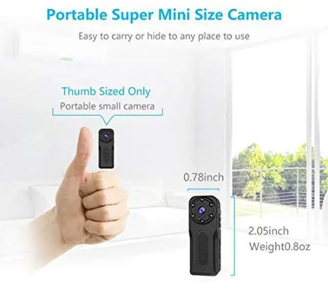 Alt view image 2 of 5 - Waterproof Mini Spy Camera, MHDYT 1080P Full HD Small Portable Hidden Camera/Small Security Camera with Motion Detection and Night Vision, Wireless Security Camera Outdoor/Indoor