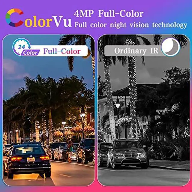 Alt view image 3 of 5 - 4MP Acusense ColorVu POE Turret IP Camera - OEM DS-2CD2347G2-LU,Outdoor Full Color Night Vision Camera with AI Human and Vehicle Detection,2.8mm Lens,Mic/Audio,MicroSD Slot,WDR,IP67 Waterproof