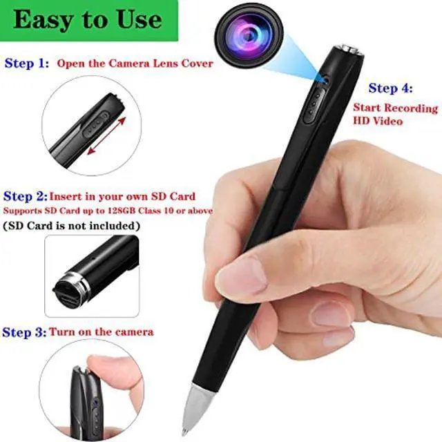 Alt view image 2 of 5 - Hidden Camera, Spy Camera, Hidden Camera Pen, Spy Camera Pen, Spy Pen Camera, Pen Camera, Spy Pen, Spy Cam, Nanny Camera, HD 1080p, No Audio, Support 128GB SD Card(Not Included) (Modern)