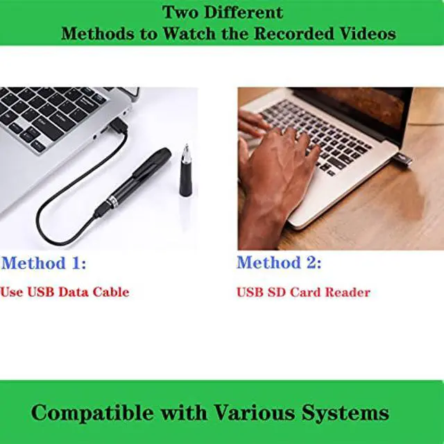 Alt view image 5 of 5 - Hidden Camera, Spy Camera, Hidden Camera Pen, Spy Camera Pen, Spy Pen Camera, Pen Camera, Spy Pen, Spy Cam, Nanny Camera, HD 1080p, No Audio, Support 128GB SD Card(Not Included) (Modern)