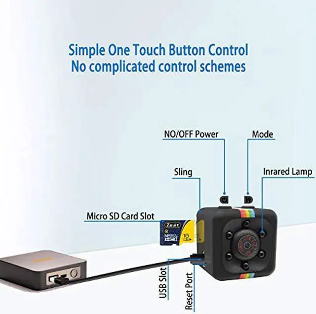 Alt view image 4 of 5 - Spy Camera Wireless Hidden Camera with Audio and Video Recording HD 1080P Mini Spy Cam Portable Small Nanny Cam Night Vision & Motion Detection for Home Office Outdoor with 32GB Card & Card Reader.