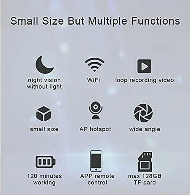 Alt view image 4 of 5 - Wireless Security Camera WiFi Mini Camera Nanny Camera Indoor Camera Camera Video Recorder IP Camera/Motion Detection Nanny Camera Home Security Surveillance Camera, Mobile APP Remote View
